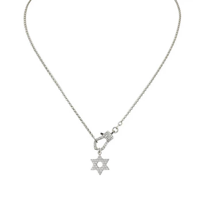 rachael clasp necklace star of david silver love lisa jewelry