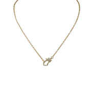 Gold chain necklace with mini pavé crystal carabiner clasp – Love, Lisa Jewelry

