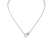 rachael mini pave clasp necklace silver carabiner clasp layering necklace
