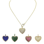 puffy heart pendant necklace in all colors