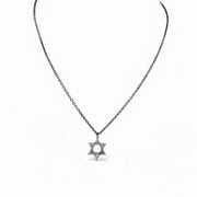 Rayna star of david necklace gunmetal pave star pendant