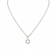 Rayna star of david necklace silver pave star pendant on chain