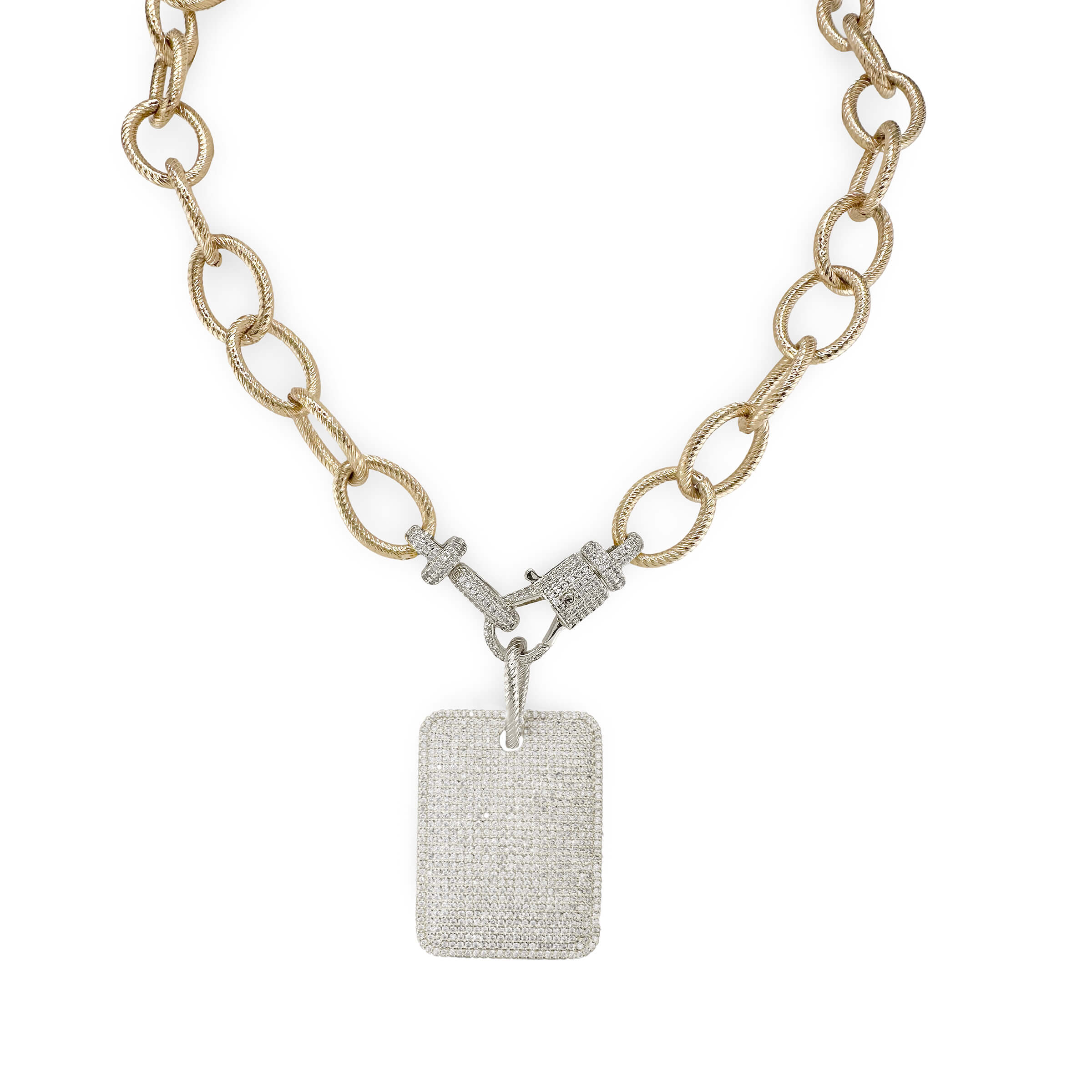 Regina Pave Dog Tag Necklace by Love Lisa