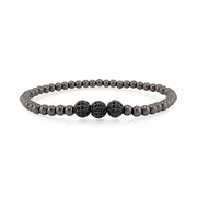 robin triple pave bracelet black stretch stackable love lisa jewelry