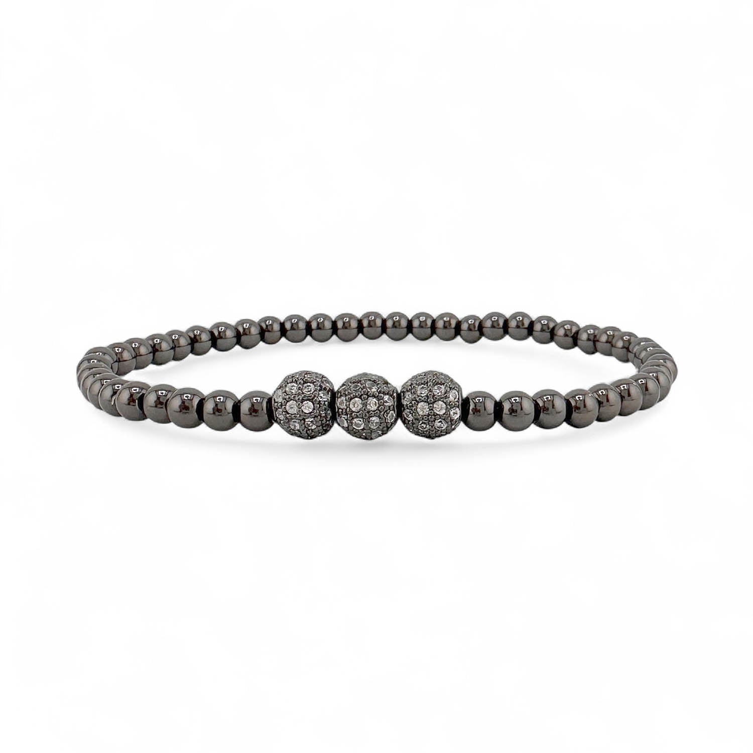 robin triple pave bracelet gunmetal rhinestone accents love lisa