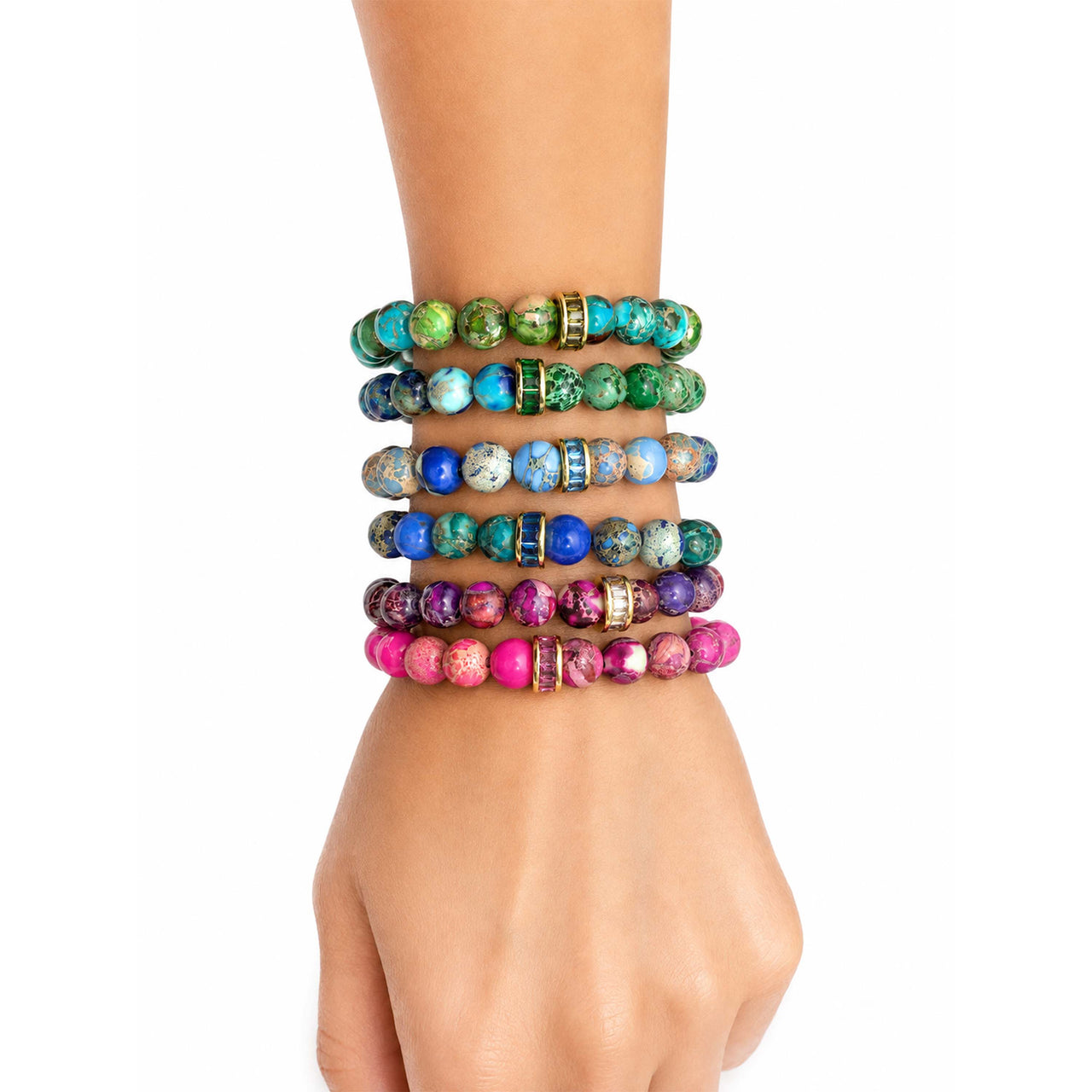 Bellissima Rondelle Gemstone Beaded Bracelet