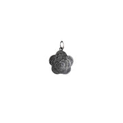 rosalia 3d rose flower charm black high shine sculpted pendant love lisa