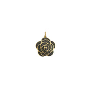 rosalia 3d rose flower charm gold  adn black sculpted rose pendant love lisa