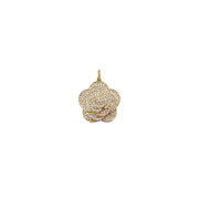 Gold rose charm with sparkling finish