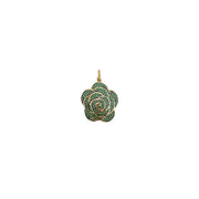 rosalia 3d rose flower charm green floral pendant love lisa