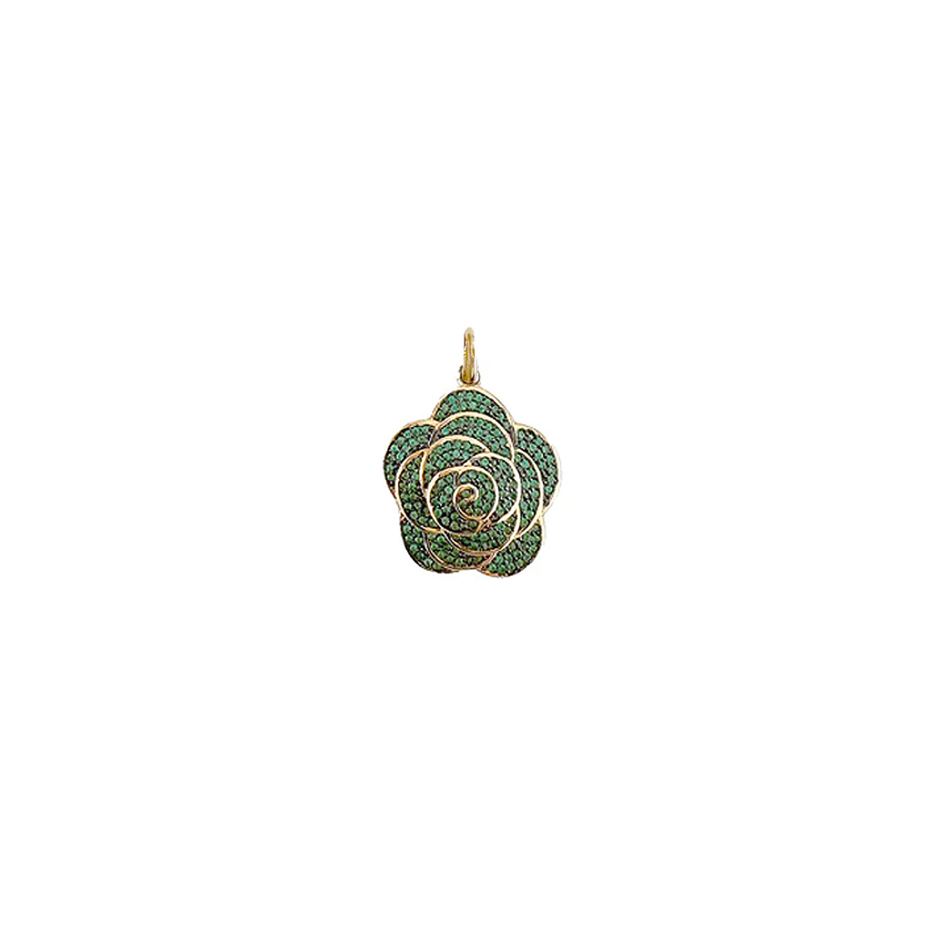 rosalia 3d rose flower charm green floral pendant love lisa