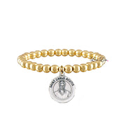 saint carlo acutis faith bracelet gold stretch catholic jewelry love lisa