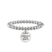 saint carlo acutis faith bracelet silver stretch catholic jewelry love lisa