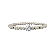 Silver Saint Gerard beaded bracelet featuring religious medallion charm