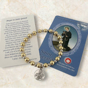 saint gerard fertility bracelet with prayer card beaded bracelet for pregnancy support faith and comfort