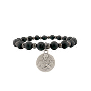 st gerard bracelet with black and gunmetal beads