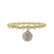 Love Lisa saint gerard fertility bracelet gold silver 6mm beaded stretch bracelet with saint gerard medal for motherhood and safe delivery