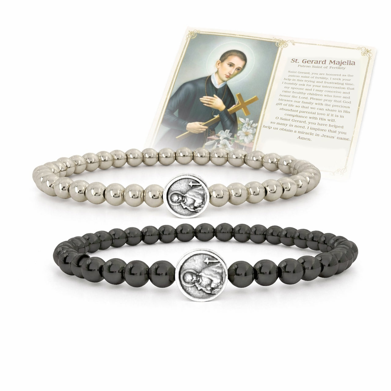 Love Lisa Saint Gerard fertility bracelet with saint prayer card patron saint fertility jewelry