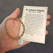 Saint Gerard fertility prayer bracelet with saint medal and prayer card for women trying to conceive