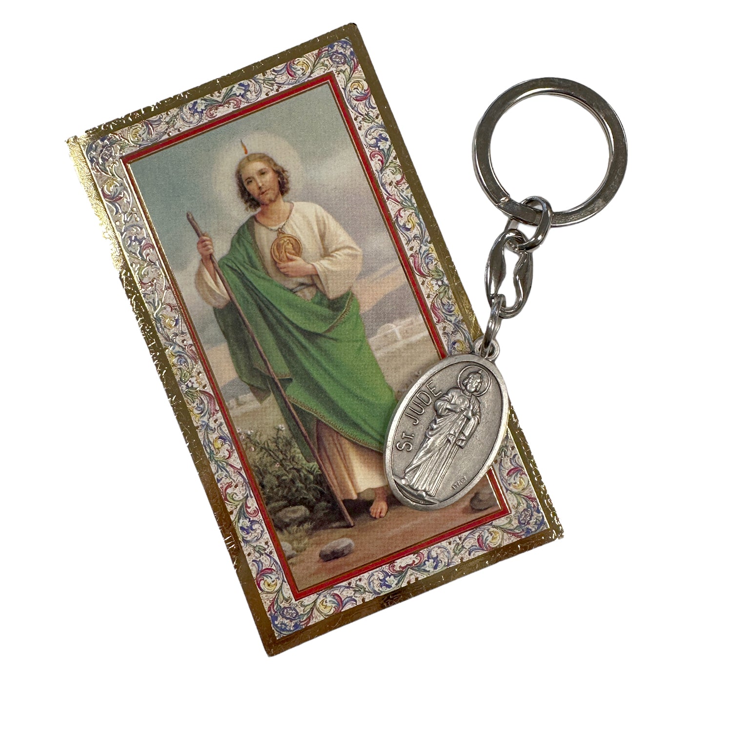 Love Lisa saint jude prayer keychain with devotional medal and prayer card religious gift for hope and strength