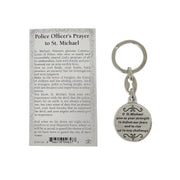 Saint Michael police officer prayer card included with keychain