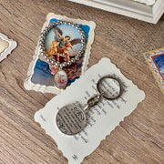 saint michael prayer card with matching keychain for protection and faith