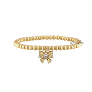 gold Samantha Bow Bracelet beaded bracelet bow charm for women
