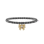gunmetal Samantha Bow Bracelet beaded bracelet bow charm for women