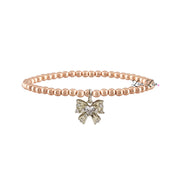 rose gold Samantha Bow Bracelet beaded bracelet bow charm for women