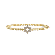 Sami Luxe Religious Bracelet in Gold with center Star of David connector charm