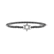 Sami Luxe Religious Bracelet in Gunmetal with Silver center Star of David connector charm
