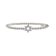 Sami Luxe Religious Bracelet in Silver with center Star of David connector charm
