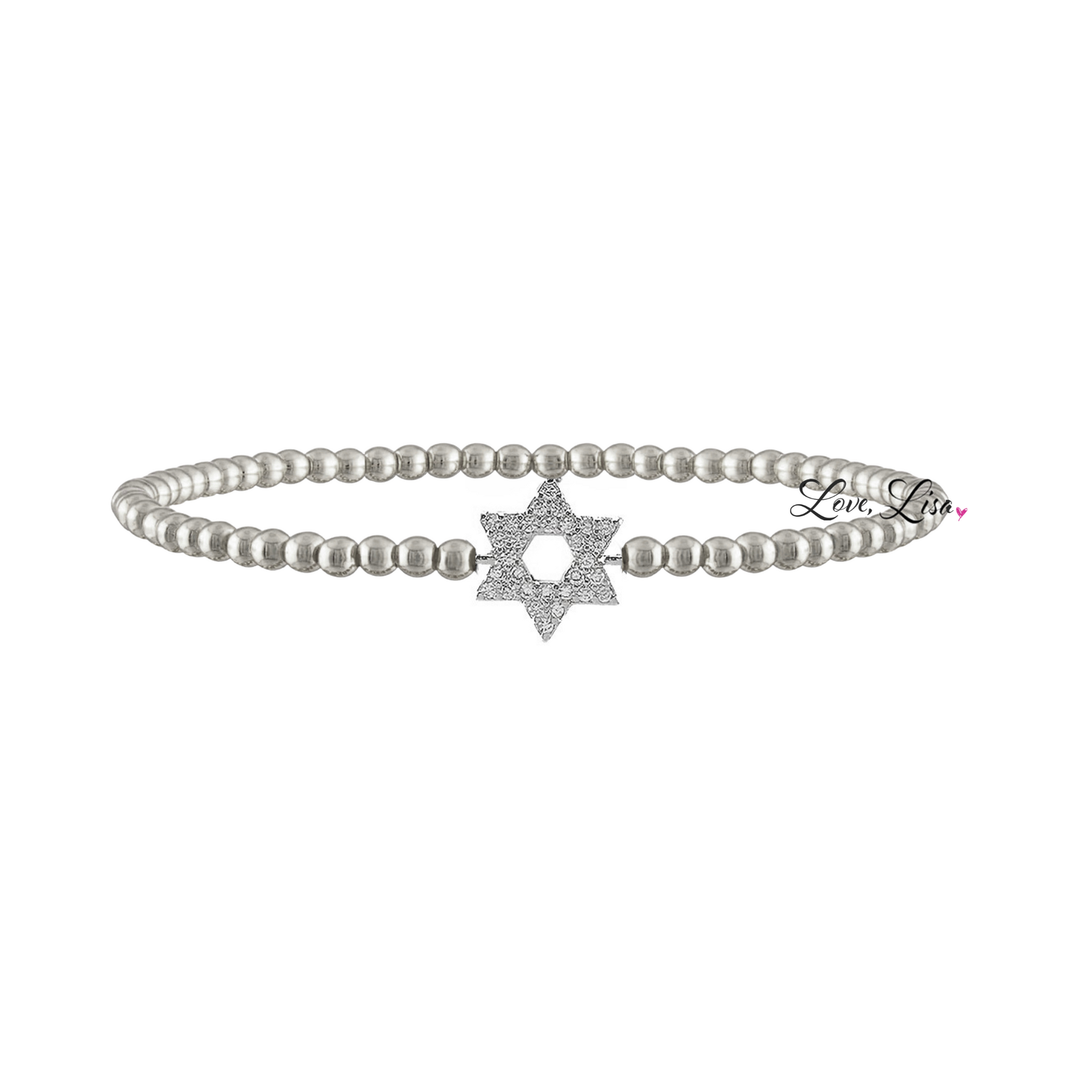 Sami Luxe Religious Bracelet in Silver with center Star of David connector charm