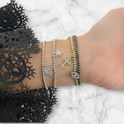 sami luxe religious bracelet collection layered on wrist 3mm beaded bracelets love lisa