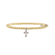 Sami Luxe Religious Bracelet in gold with silver cross charm