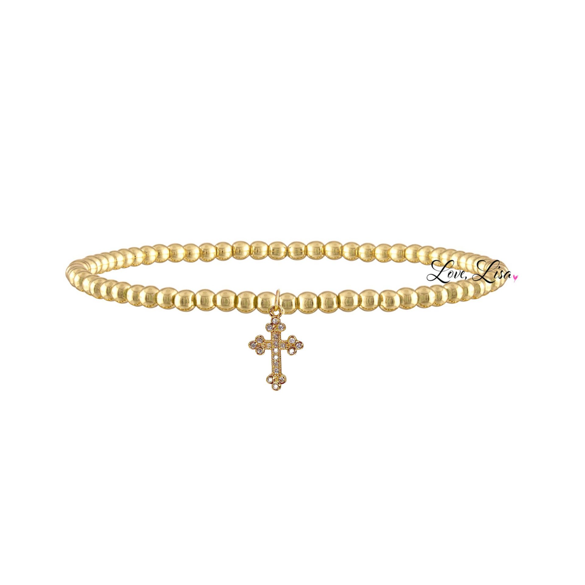 Sami Luxe Religious Bracelet with gold cross charm