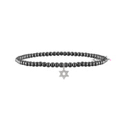 Sami Luxe Religious Bracelet in Gunmetal with silver cutout Star of David charm 