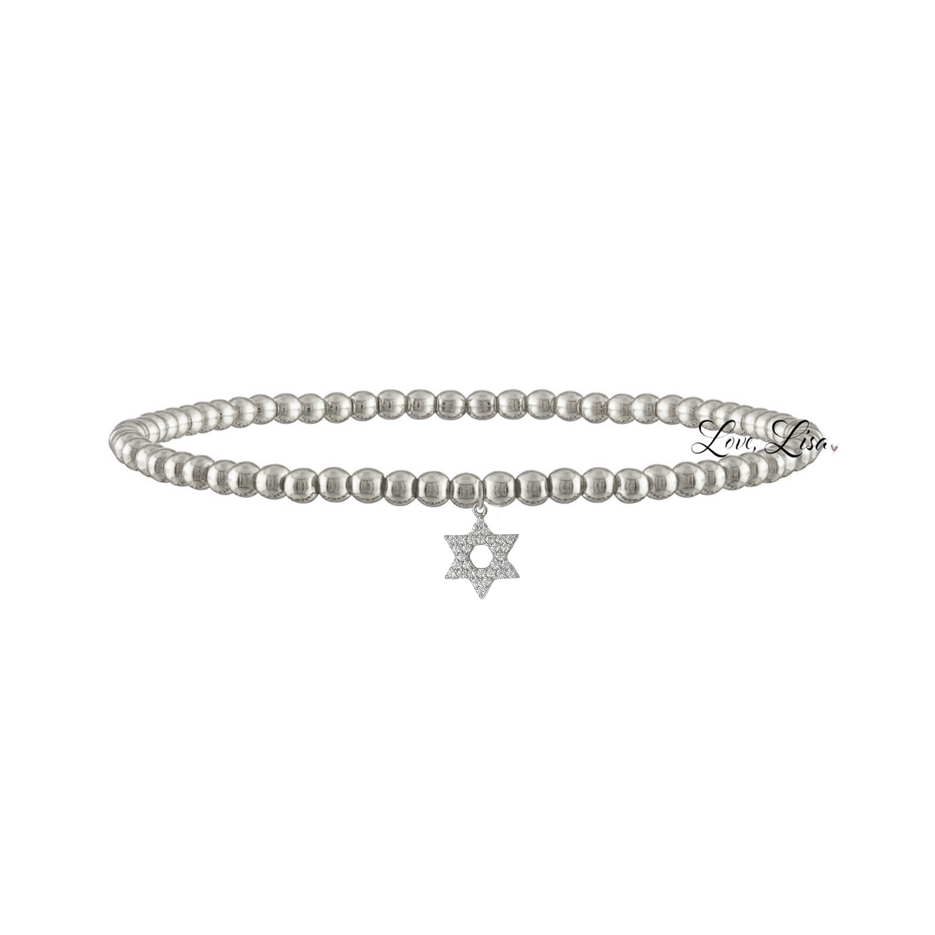 Sami Luxe Religious Bracelet with silver cutout Star of David charm