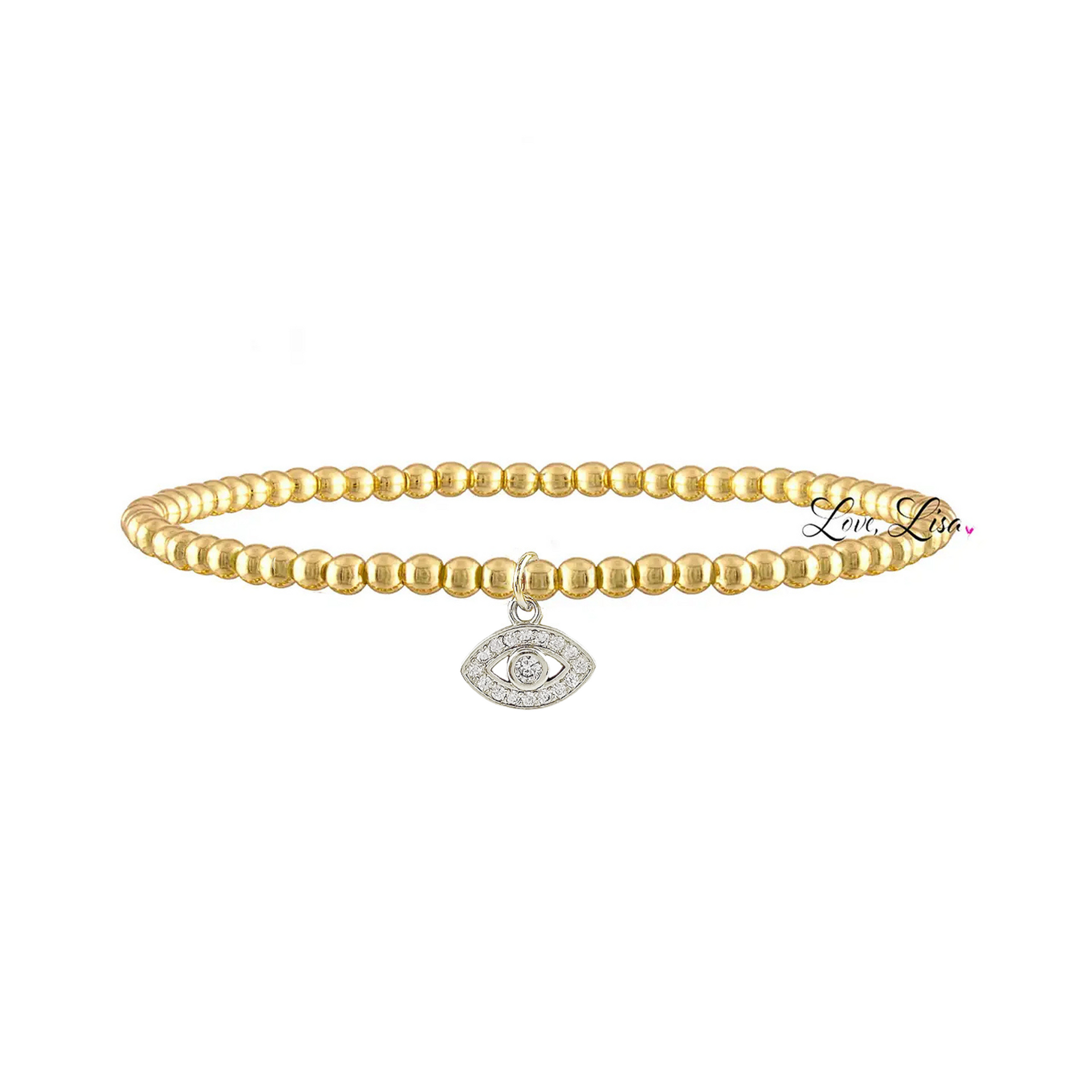 Sami Luxe Religious Bracelet with evil eye charm in gold and silver