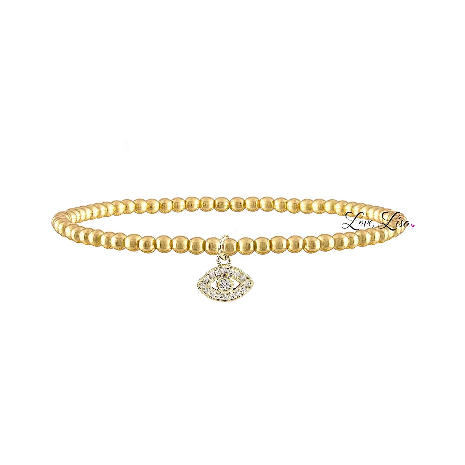Sami Luxe Religious Bracelet with evil eye charm in gold 