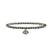 ami Luxe Religious Bracelet with evil eye charm in gunemtal