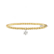 Sami Luxe Religious Bracelet in Gold with gleaming silver Star of David charm