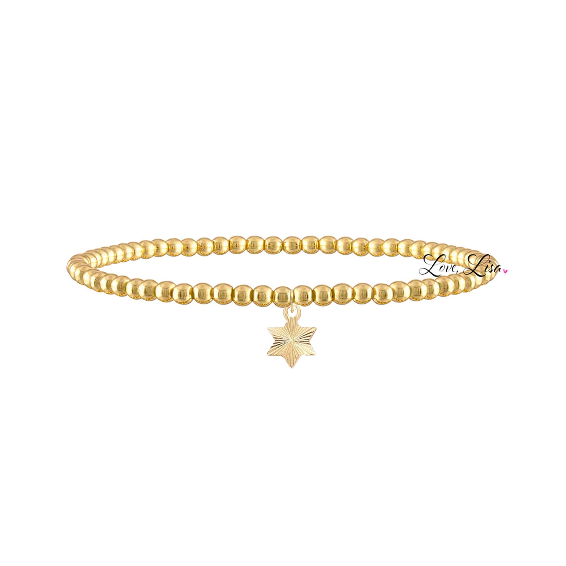 Sami Luxe Religious Bracelet in Gold with gleaming Star of David 