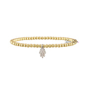 Sami Luxe Religious Bracelet in Gold with silver pave hamsa charm
