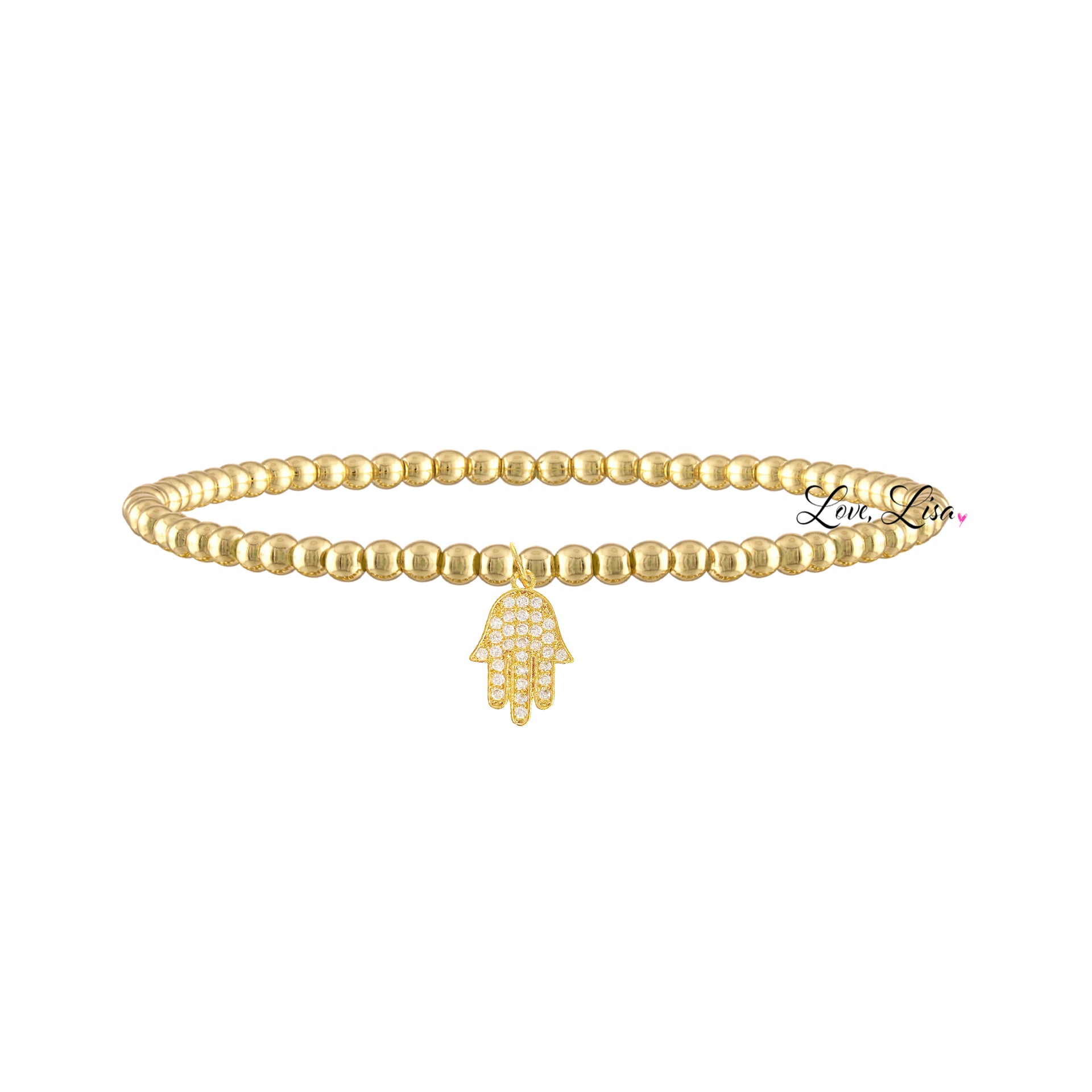 Sami Luxe Religious Bracelet with hamsa charm in gold tone