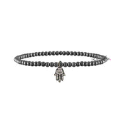 Sami Luxe Religious Bracelet with hamsa charm in gunmetal tone