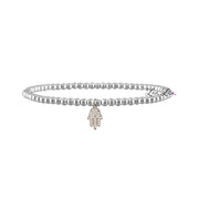 Sami Luxe Religious Bracelet with hamsa charm in silver tone