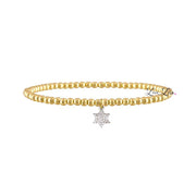 Sami Luxe Religious Bracelet in gold with solid silver Star of David charm

