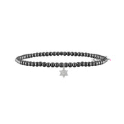 Sami Luxe Religious Bracelet in Gunmetal with solid silver Star of David charm