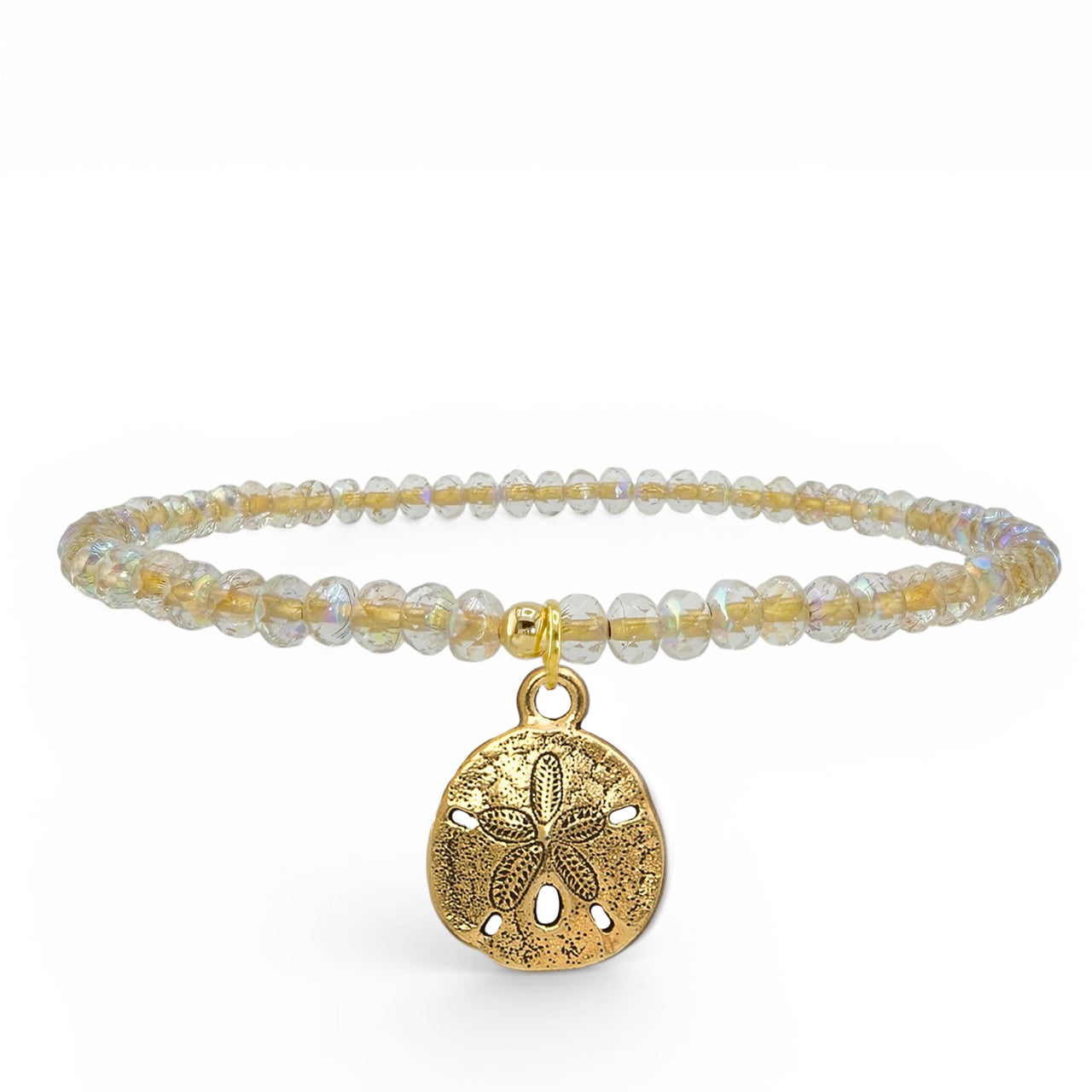sand dollar charm anklet golden aura beaded anklet Love Lisa coastal ankle bracelet